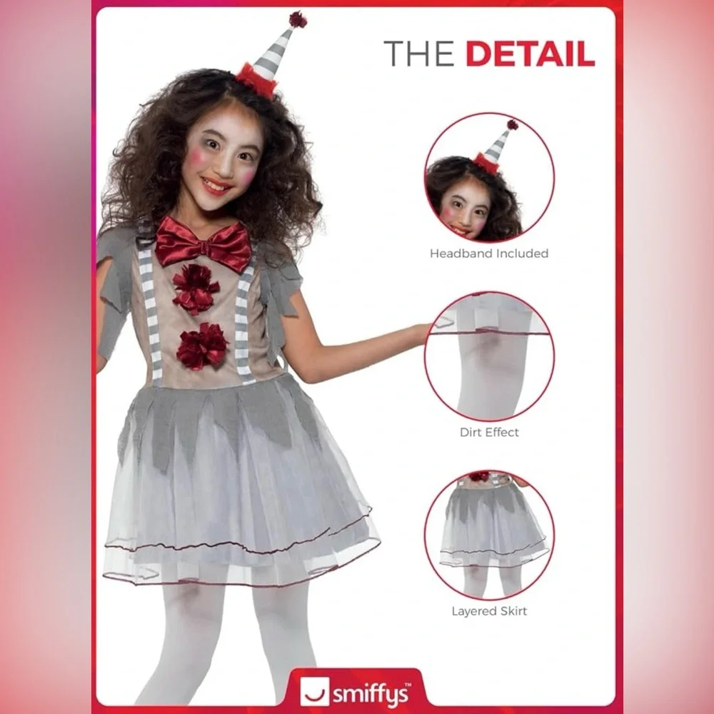 NWT Vintage Clown Girl Costume